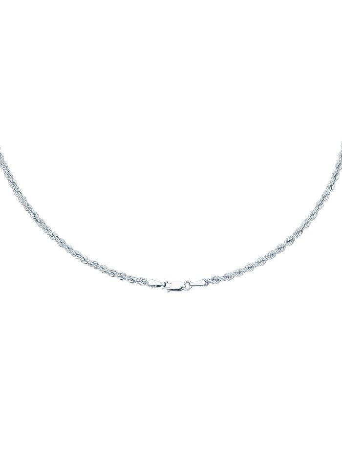 Stilvolle Kordel-Halskette in Wei&szlig;gold 