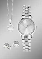 Silberfarbenes Damenuhrset 3-tlg. 