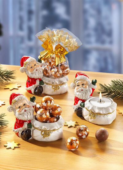 Weihnachtsmann-Teelichthalter, 3er-Set 