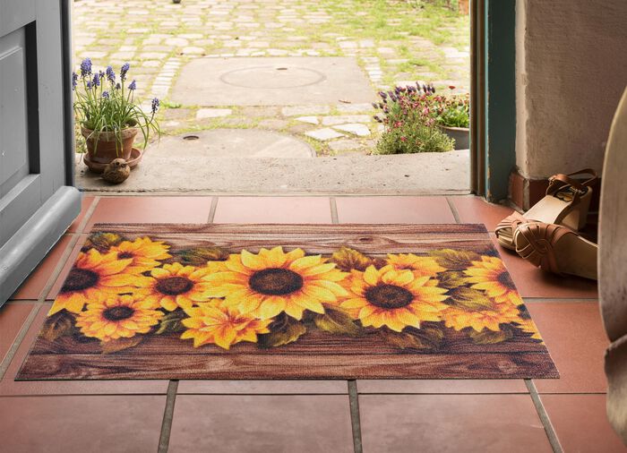 Fu&szlig;matte mit Sonennblumen-Motiv 