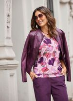 Kurzjacke aus Veloursleder-Imitat 