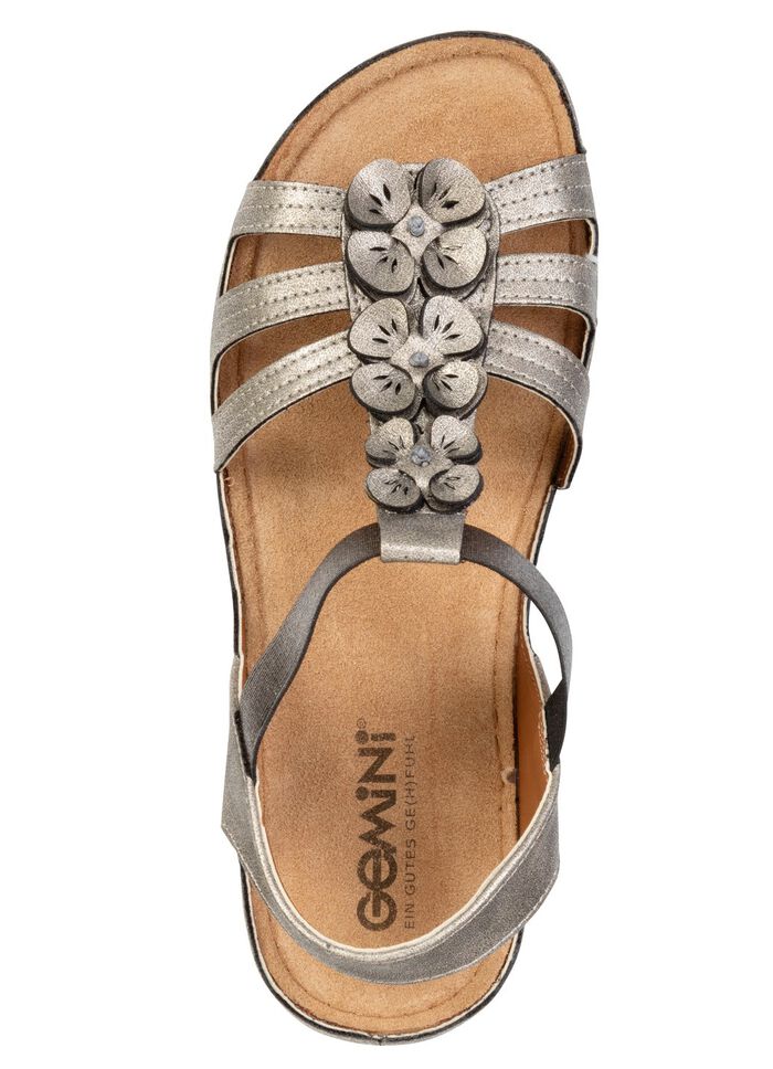 Gemini, modische Damen-Sandalen, Weite G, mit Bl&uuml;ten-Applikationen 