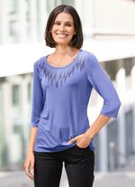 Shirt mit Pl&auml;ttchenzier in 2 Farben 