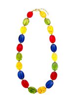 Halskette mit echt Bernstein in Multicolor 