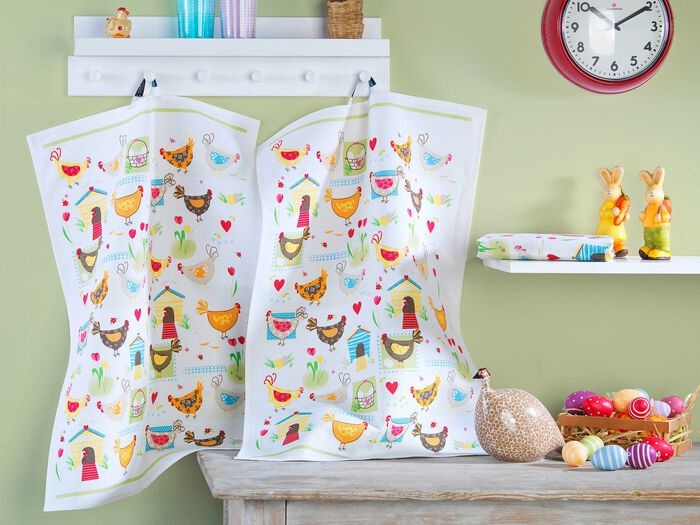 Geschirrt&uuml;cher aus Halbleinen, 3er-Set 