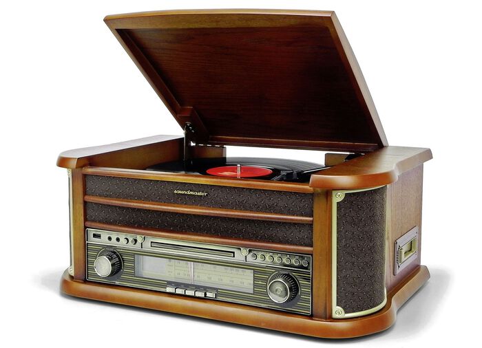 Nostalgie-Stereoanlage mit CD und Plattenspieler 