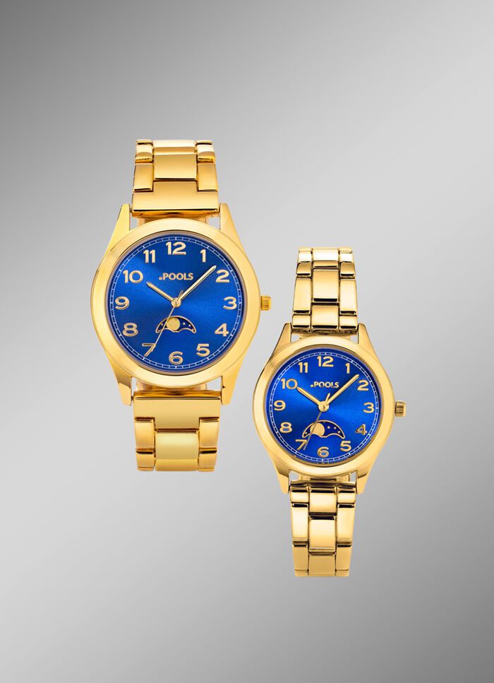 Quartz-Partneruhr von Pools mit Mondphasen 