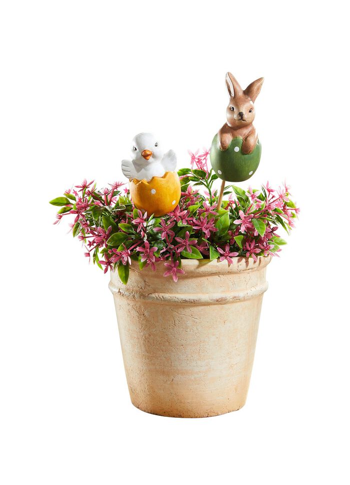  Fr&uuml;hlingsdekoration 2er-Set, aus Terrakotta 