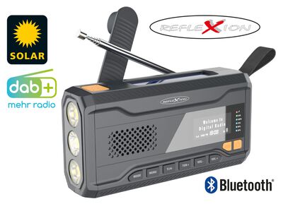 Solarkurbel-Radio mit DAB+ und UKW-Tuner 