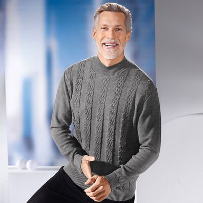 Modischer Pullover mit Stehkragen in 3 Farben 