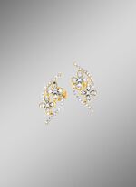 Ohrstecker im Blumen-Design, 20 Brillanten, 44 Diamanten 