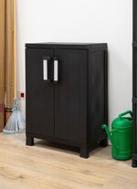 Ger&auml;teschrank Garage mit Holzlamellen-Effekt 