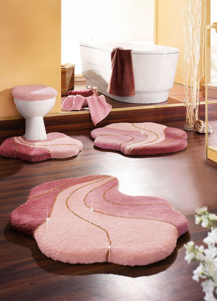 Barfu&szlig;weiche Badgarnitur Gold-Glitzergarn 