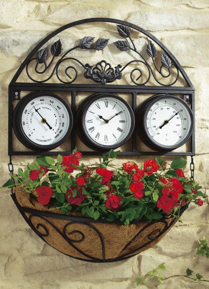 Wetterstation mit Pflanzschale 