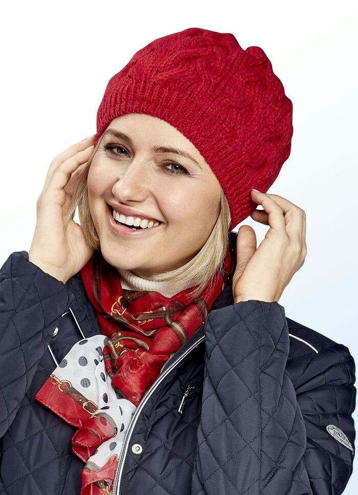 Warme Damen-M&uuml;tze, mit angesagtem Zopfmuster 