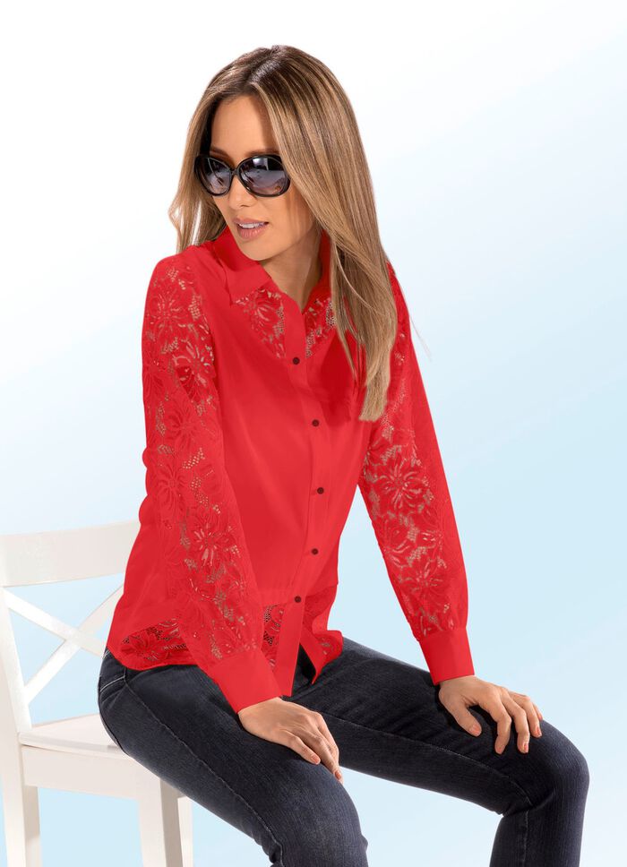 Bluse mit h&uuml;bscher Spitze 