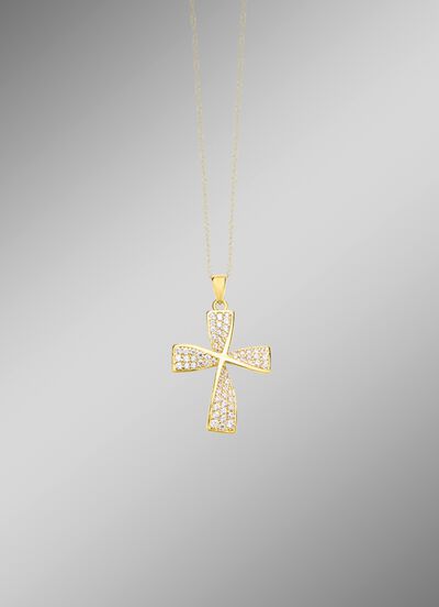 Wundervoller Kreuz-Anh&auml;nger mit Zirkonia 