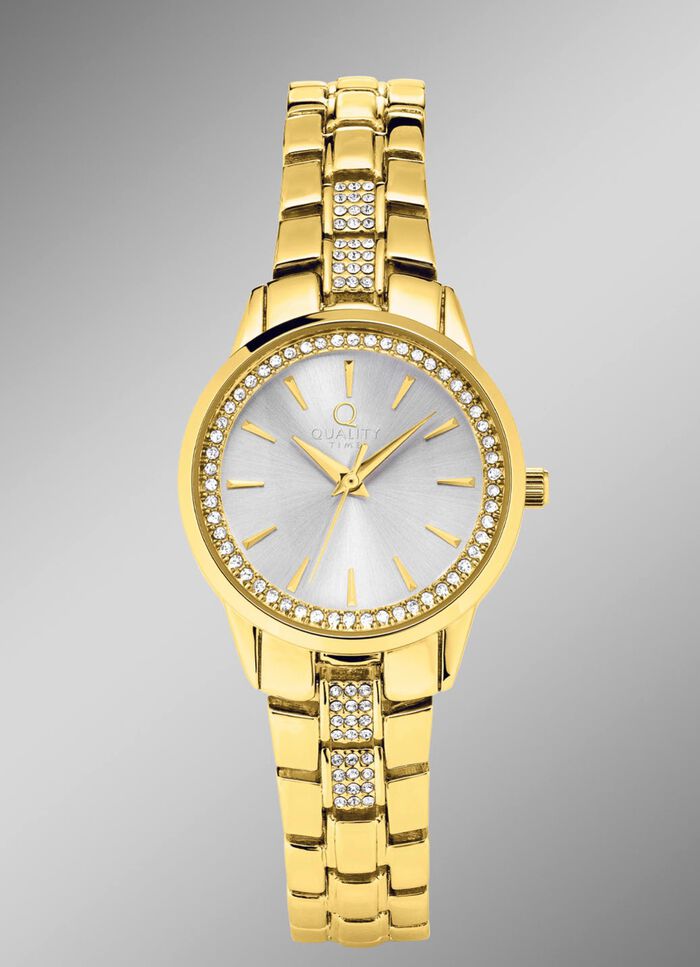 Goldfarbenes Damenuhrset 3-tlg. 