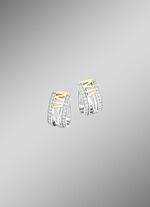 Klappcreolen in Bicolor mit synth. Zirkonia 