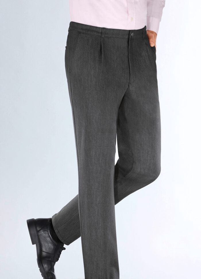 "Klaus Modelle"-Edeljeans mit Bundfalten in 2 Farben 