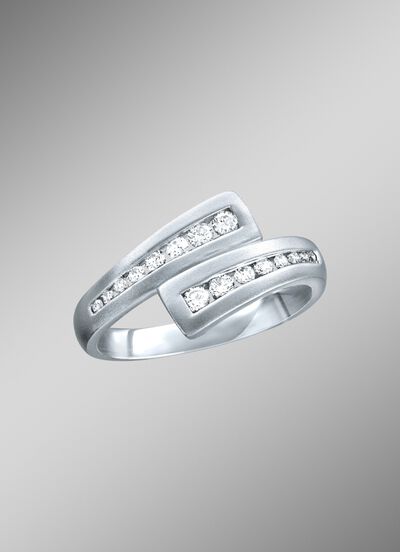 Platin Damenring mit lupenreinen Brillanten 