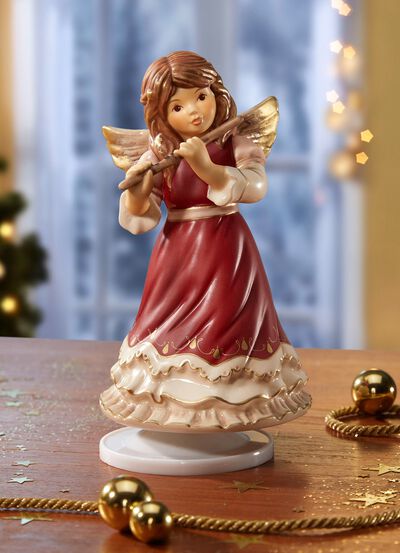 Engel mit Fl&ouml;te und Musikwerk aus dem Hause Goebel 