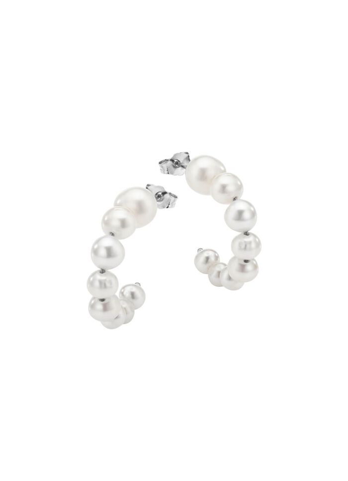 Elegante Creolen mit S&uuml;&szlig;wasser-Zuchtperlen 