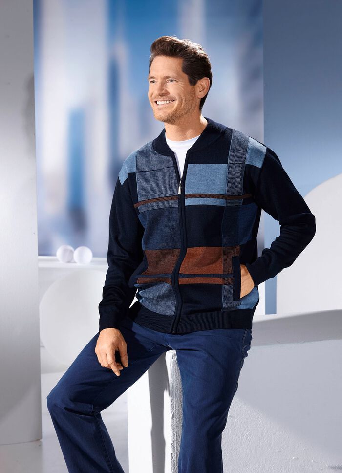 Jacke mit durchgehendem Rei&szlig;verschluss in 2 Farben 