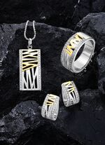 Damenring in Bicolor mit synth. Zirkonia 