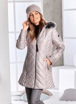 Kurzmantel mit abnehmbarem Kunstpelz-Besatz 