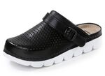 Sommerliche Damen-Clogs, aus Leder 
