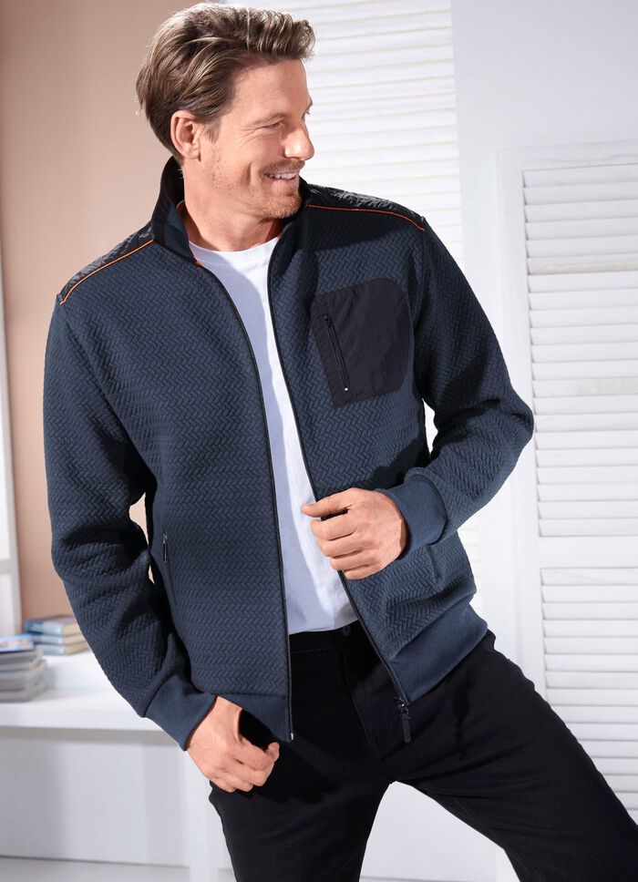 Sweatjacke aus Strukturgewebe 