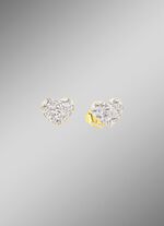 Herz-Ohrstecker mit Kristallen 