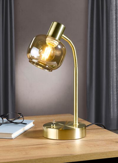 Stilvolle Tischleuchte mit get&ouml;ntem Glas 