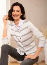 Strickjacke in Milano-Rippe 