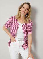 Shirtjacke mit garngef&auml;rbtem Ringeldessin 