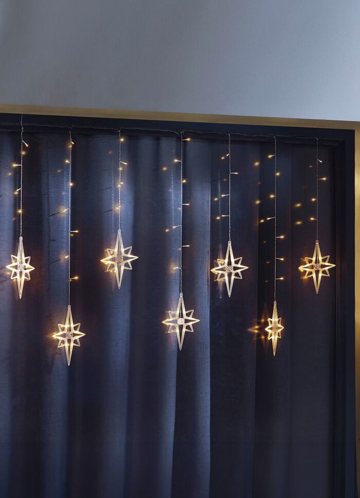 Lichtervorhang Sterne f&uuml;r den Innen- und Au&szlig;enbereich 