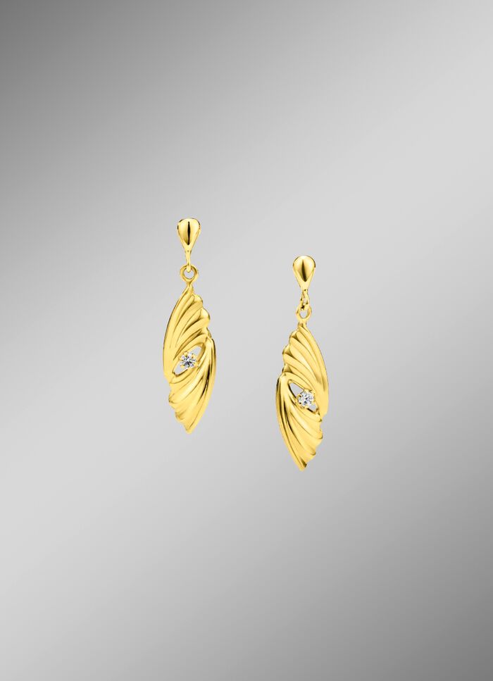 Durchbrochene Ohrstecker mit synthetischen Zirkonia 