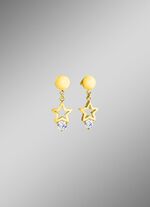 Funkelnde Ohrstecker Sterne mit synth. Zirkonia 