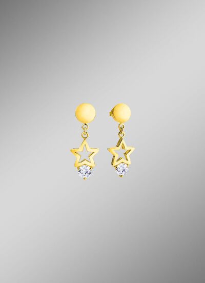 Funkelnde Ohrstecker Sterne mit synth. Zirkonia 