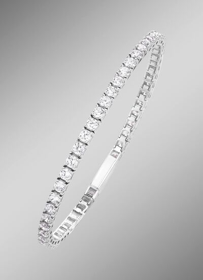 Tolles Tennisarmband mit synth. Zirkonia 